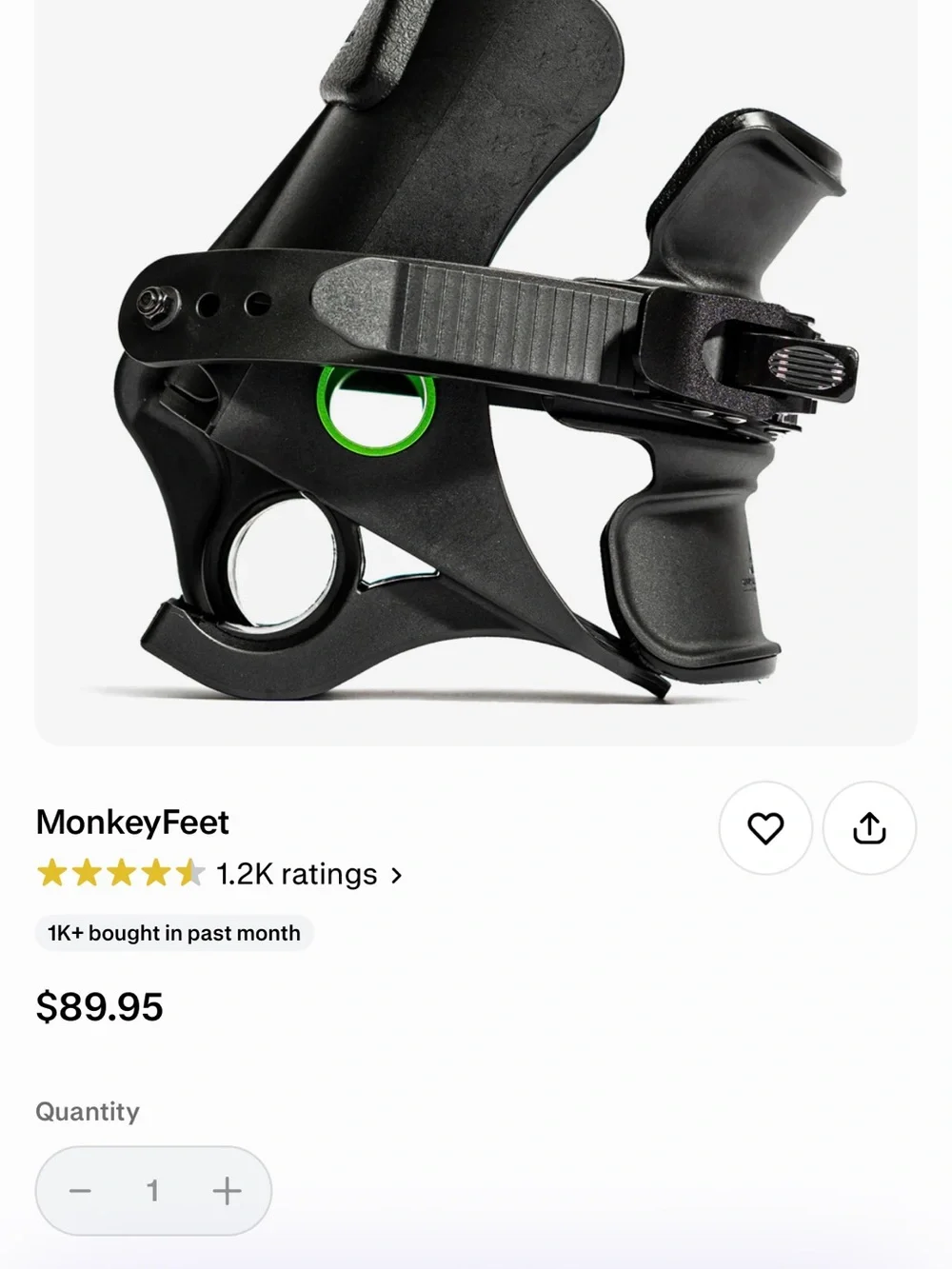 Monkey Feet Black VR Head Mount with Green Accent Ring - Picture 2 of 3